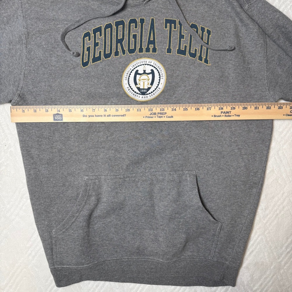 Collegiate Varsity Georgia Tech Hoodie Adult L Barnesmith Gray Yellow Jackets - Picture 4 of 6
